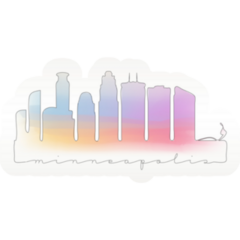 Minneapolis Rainbow Watercolor Sticker