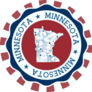 Minnesota Badge With Radial Rays Sticker