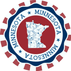 Minnesota Badge With Radial Rays Sticker