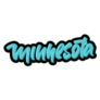 Minnesota Blue Bubble Letters Sticker