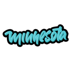 Minnesota Blue Bubble Letters Sticker