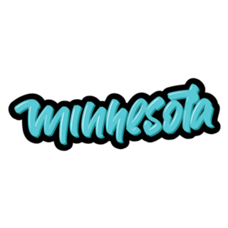 Minnesota Blue Bubble Letters Sticker