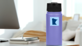 Minnesota Burst Sticker on a Water Bottle (New) example