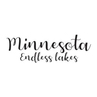 Minnesota Endless Lakes Calligraphy Sticker