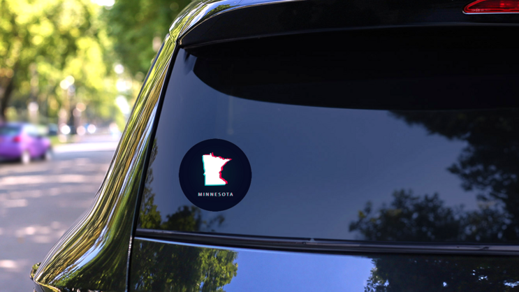 Minnesota Map 3-D Colors Sticker on a Rear Car Window (New) example