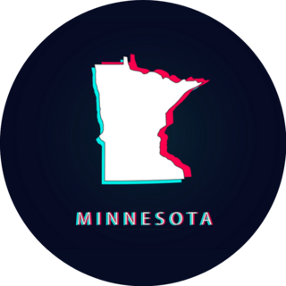 Minnesota Map 3-D Colors Sticker