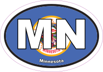Minnesota Mn State Flag Oval Sticker