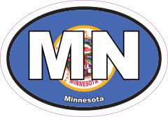 Minnesota Mn State Flag Oval Sticker