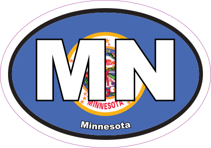 Minnesota Mn State Flag Oval Sticker