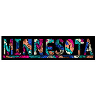 Minnesota. Multicolor Doodle Sticker