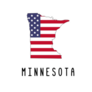 Minnesota Painted In The Colors American Flag Sticker
