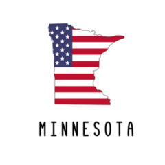 Minnesota Painted In The Colors American Flag Sticker