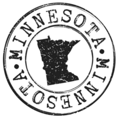 Minnesota Silhouette Postal Passport Stamp Sticker