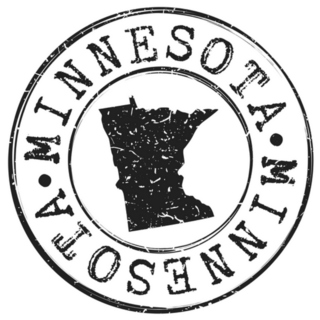 Minnesota Silhouette Postal Passport Stamp Sticker