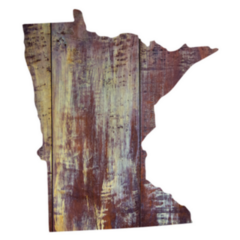 Minnesota State In Wood Texture Sticker