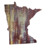 Minnesota State In Wood Texture Sticker
