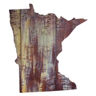Minnesota State In Wood Texture Sticker