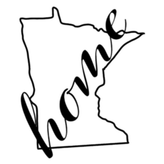 Minnesota State Map With Word Home Sticker