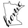 Minnesota State Map With Word Home Sticker