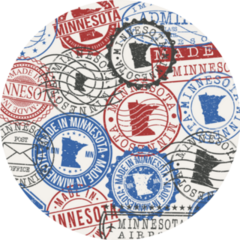 Minnesota, Usa Set Of Stamps Sticker