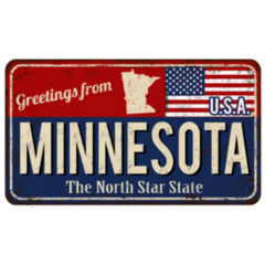 Minnesota Vintage Rusty Metal Sign Sticker