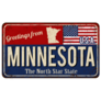 Minnesota Vintage Rusty Metal Sign Sticker