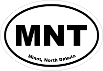 Minot, North Dakota Oval Stickers