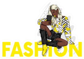 Mirror Selfie Yellow Fashion Sticker