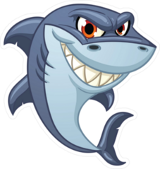 Mischievous Smiling Shark Sticker