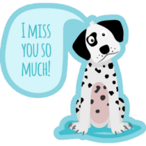 Miss You Dalmatian Sticker