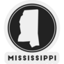 Mississippi Icon. With State Map Sticker