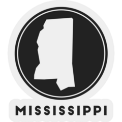 Mississippi Icon. With State Map Sticker