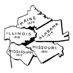 Mississippi, Illinois, Alabama, Maine And Missouri Sticker