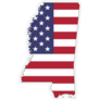 Mississippi Map On American Flag Sticker
