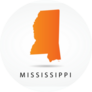 Mississippi Map With Orange Gradient Sticker