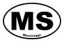 Mississippi Ms Oval Sticker
