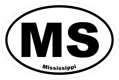Mississippi Ms Oval Sticker