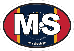 Mississippi Ms State Flag Oval Sticker