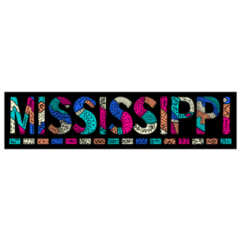 Mississippi. Multicolor Doodle Sticker