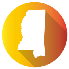 Mississippi Orange Shadow. Gradient Color Sticker