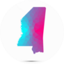 Mississippi  Poly Geometric Style Sticker