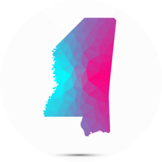 Mississippi  Poly Geometric Style Sticker