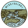 . Mississippi River. State Round Sticker