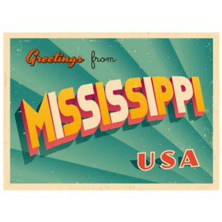 Mississippi Touristic Greeting Card Sticker