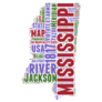 Mississippi Usa State Map Facts Sticker