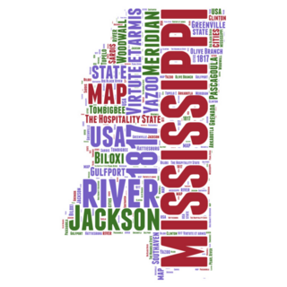 Mississippi Usa State Map Facts Sticker