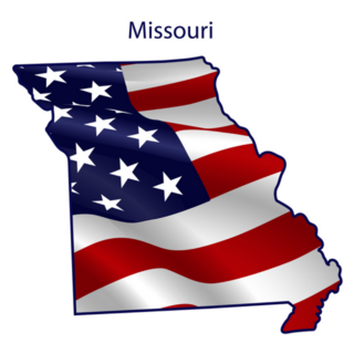 Missouri Full Of American Flag Waving In The Wind Sticker