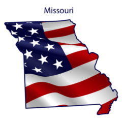 Missouri Full Of American Flag Waving In The Wind Sticker