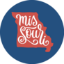 Missouri. Hand Drawn  On Blue Background.Sticker