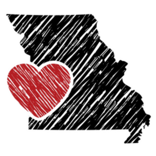 Missouri Map And Heart Logo Sticker